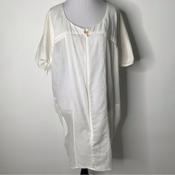 Jenny Polanco Women's White Cotton Crew Neck Short Sleeve Tunic Size 6 - Picture 1 of 16